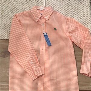 J. Bailey Button-Down Gingham Dress Shirt - Peach/Orange